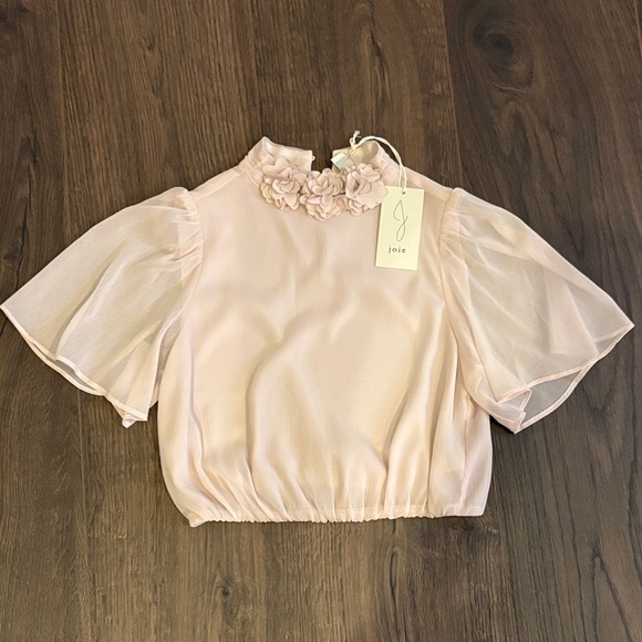 Elegant Pink Floral Collar Blouse - Picture 3 of 10